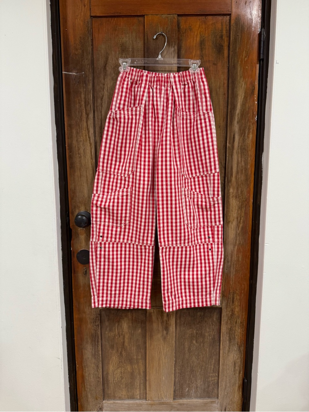 Urban Outfitters Red & White Gingham Wide Leg Pants